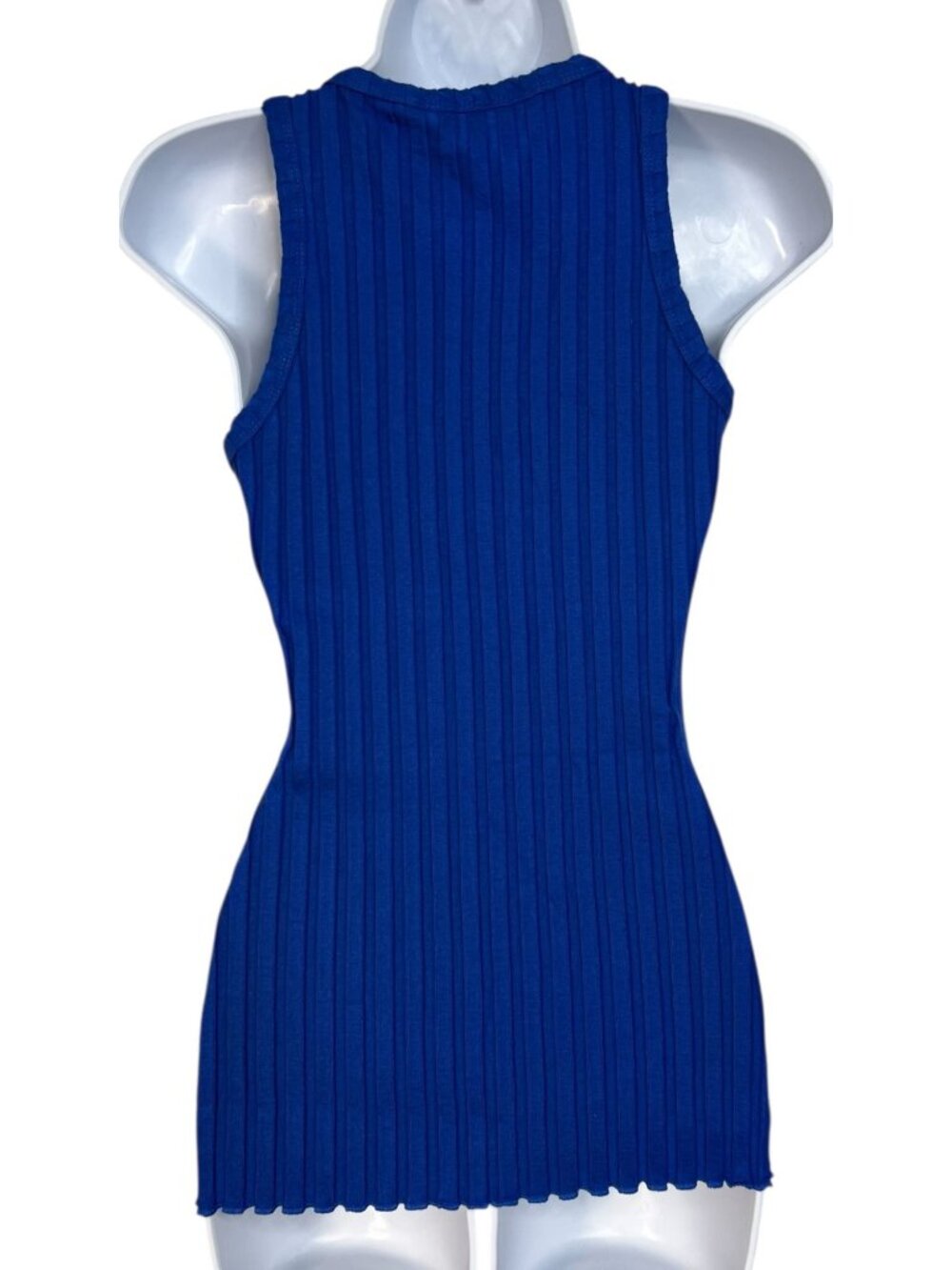 Simon Miller Troost Rib Racer Tank Top Ribbed Knit Designer Electric Blue Medium - Picture 6 of 9